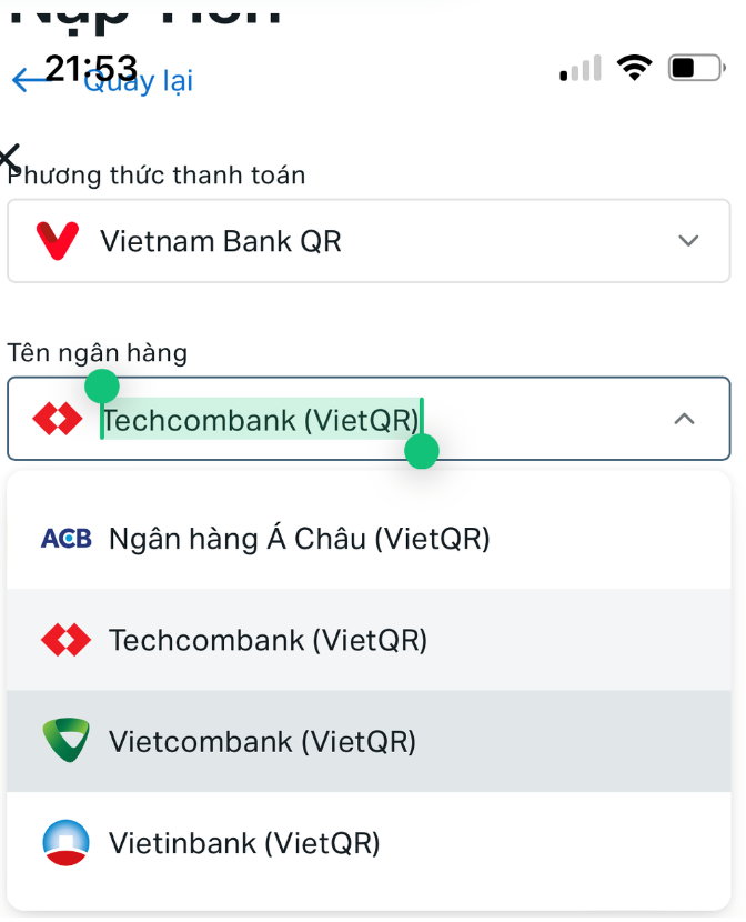 nạp tiền exness